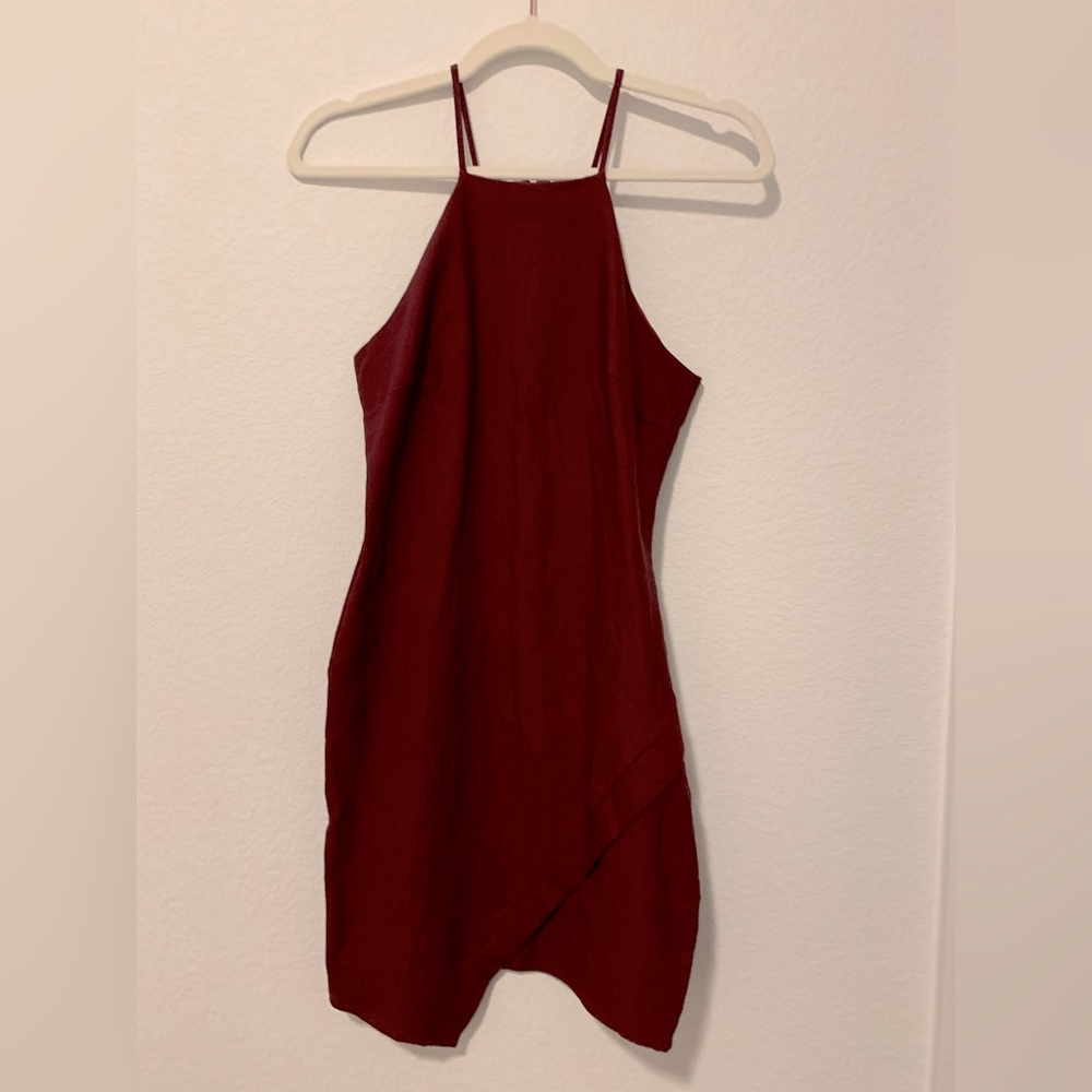 Burgundy mini dress